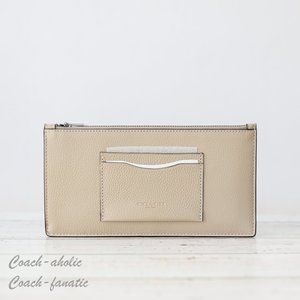 NWT Coach CI742G Zip Phone Wallet in Refine Pebble Leather in Pebble